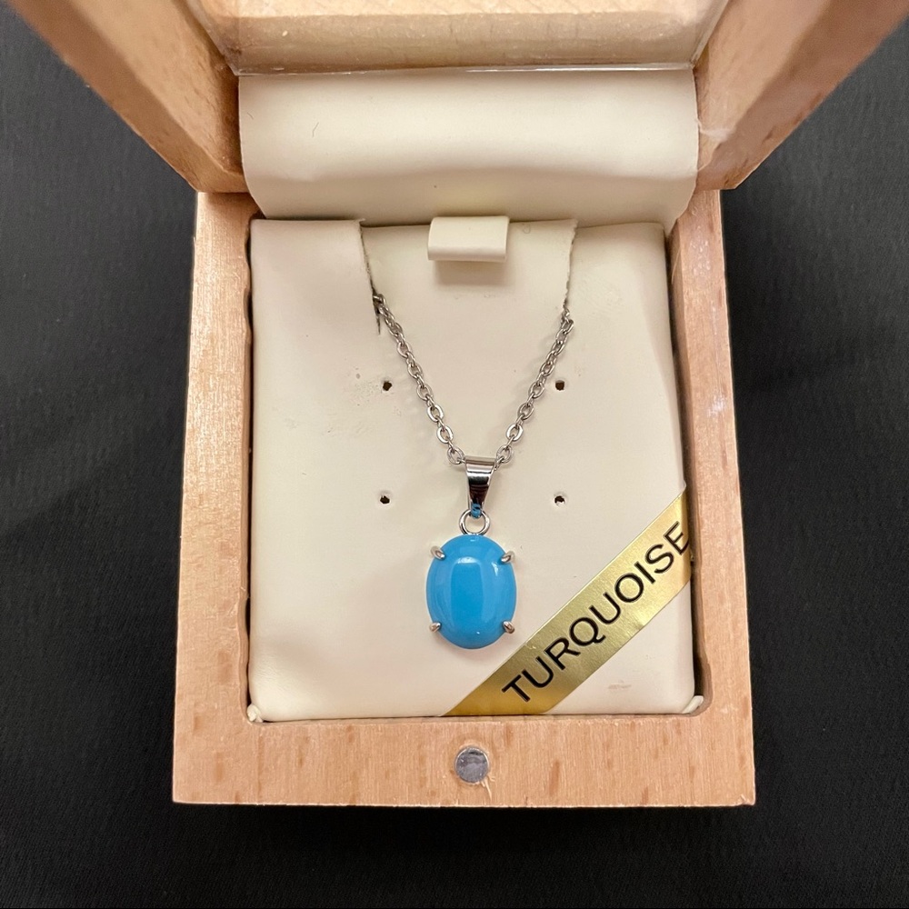 NWT Silver Turquoise Pendant Necklace  - Made in Canada